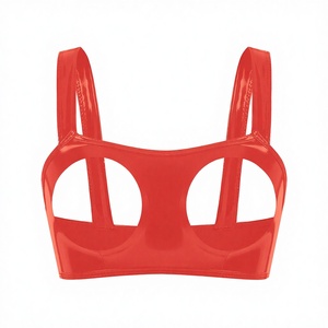 Reggiseno Sexy in Pelle Verniciata PVC Lucida Stile Europeo-Americano, Inodore, che Mostra il Scollo, per Commercio Transfrontaliero - Product Image 1
