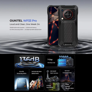 สมาร์ทโฟน WP33 Pro รุ่นทนทาน 8GB+256GB มาตรฐาน IP68/IP69K แบตเตอรี่ 22000mAh หน้าจอ 6.6 นิ้ว FHD+ 120Hz OLED 33W ชิปเซ็ต MediaTek Dimensity 6100+ ป้องกันการกระแทก - Product Image 4