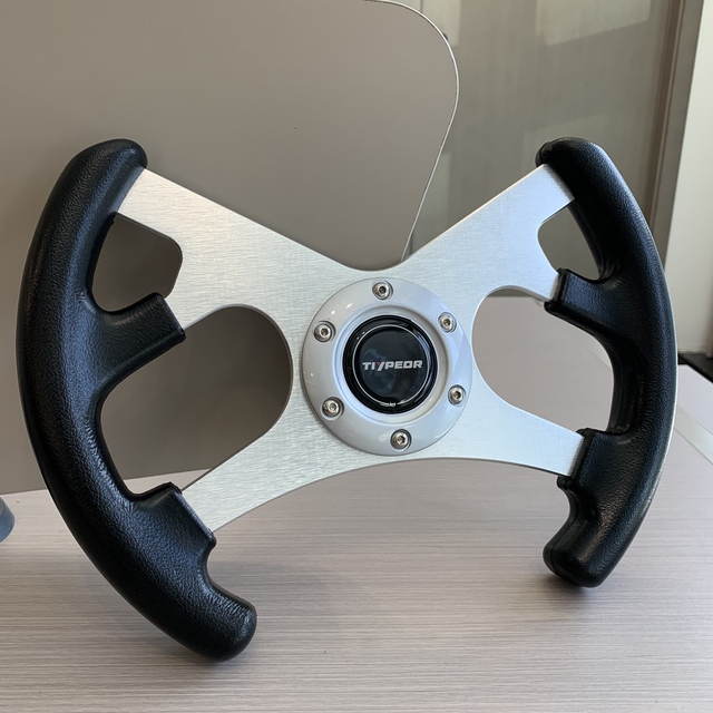 PU Game Kart Car Steering Wheel 320mm Volante Modified Flat Spoke Leather Drift Steering Wheel