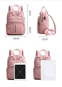 Sac à dos de voyage personnalisé pour femme avec port de charge USB, doublure en nylon, fermeture éclair - Product Image 3