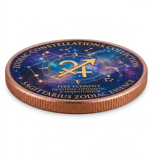 Moneta in Rame da 1oz con <span class=keywords><strong>Simbolo</strong></span> Metafisico del <span class=keywords><strong>Segno</strong></span> Zodiacale <span class=keywords><strong>Sagittario</strong></span>, Arco e Frecce, Filosofia della Libertà, per Boutique Wiccan - Product Image 3