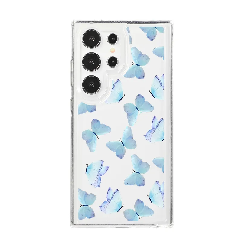 Sarung ponsel Samsung, sarung ponsel untuk Samsung Galaxy A14/A24/A34/A54 tahan guncangan kupu-kupu gel lembut