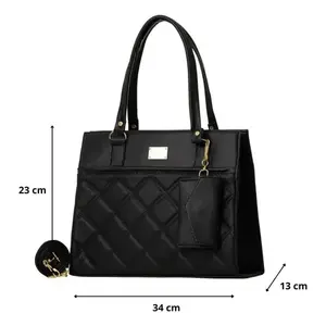 Fana Dunia Bolso cruzado negro para mujer M3892 Patrón De Almohada sensacional Cierre de botones con cremallera Dos telas PU PVC Poliéster - Product Image 3