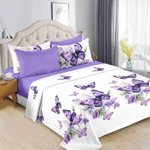 Baskılı Çarşaf Seti %100 Pamuk Düz Çarşaf ve Lastikli Çarşaf ile Uyumlu. Yatak Odaları ve Evler İçin Uygundur. - Product Image 4