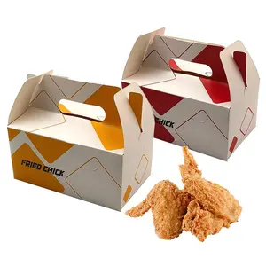 Özelleştirilmiş sıcak satış hızlı gıda ambalaj kutusu Take Out Kfc fransız kızarmış tavuk kağit kutu paket servisi olan restoran öğle yemeği kağit kutu gıda için