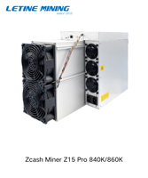 Bitmain Antminer Z15 Pro 840Ksol/s ZEC Miner, algorithme Equihash, Zcash ASIC Miner, machine de minage crypto 2780W, nouveau modèle original