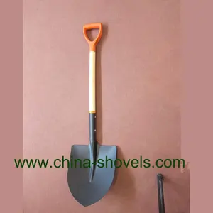 Pala S503 Peru Type Heavy Duty All Kinds Of Garden Farming Round Mouth Garden Pointed Steel Wooden Shovel