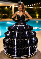 Jupe lumineuse LED personnalisée en acrylique, support de présentation pour verres à shot, robe de performance lumineuse pour club, scène, anniversaire, banquet, spectacle