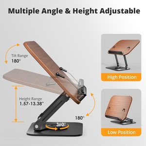 Soporte de libro para leer en la cama Soporte de libro ajustable con bases giratorias de 360 ° Soporte de libro para lectura-Soporte ajustable - Product Image 2