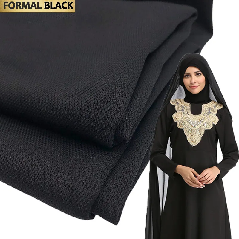 Tela abaya de Dubái para abaya, tejido japonés coreano negro formal negro azabache negro nida