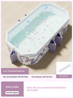 Piscine gonflable en PVC sans gonflage, avec structure de support pliable, pour enfants et adultes, usage domestique et extérieur, grande taille pour jardin