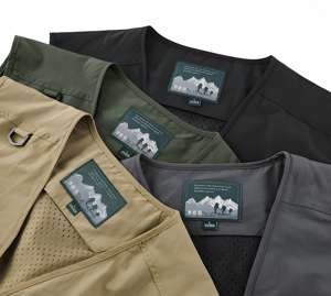 Chaleco de Pesca Multibolsillos |   Chaqueta sin Mangas Transpirable para Hombre, Ropa de Trabajo de Primavera |   Chaleco Ligero Vintage para Exteriores - Product Image 3