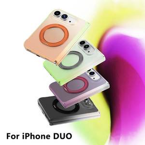เคสโทรศัพท์ iPhone Duo แบบฉีดขึ้นรูปสองสี TPU+PC ลายไล่เฉดสีทันสมัย รับผลิตแบบ OEM ODM ตามสั่ง - Product Image 4