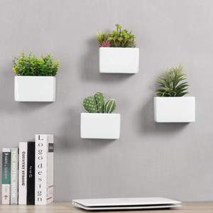 custom geometric balcony wall hanging inverted railing balcony indoor levitating ceramic flower planters box plant bonsai pot