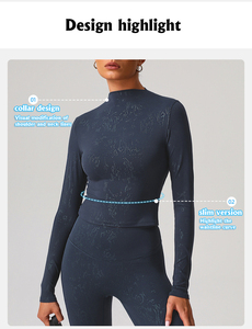 <span class=keywords><strong>Maglia</strong></span> da Corsa a Maniche Lunghe da <span class=keywords><strong>Donna</strong></span> 2025 con Lavorazione a Stampa a Caldo, Collo Medio-Alto, Top per Yoga, Abbigliamento per Palestra e Fitness all'Aperto - Product Image 3