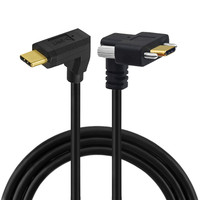 Câble de données USB 3.1 Type C mâle-mâle plaqué or 10 Gbit/s 5A à angle droit avec verrouillage
