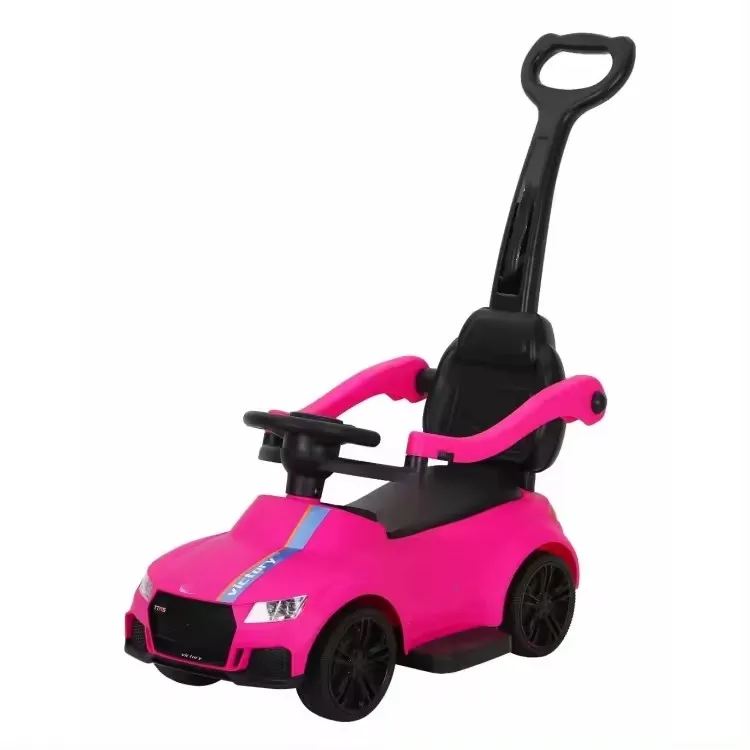 Carro de passeio 4 em 1 conversível luxuoso para crianças com alça e cadeira de balanço e proteção surround, carrinho de balanço para bebês