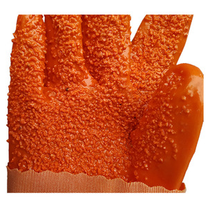 Qilu 708 PVC Anti-Slip Work <b>Gloves</b> Full Texture Raised Micro-Diamond Acid Alkali Resistant Lined Safety <b>Gloves</b> - Product Image 3