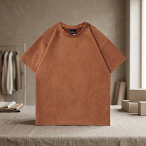 T-shirt tricoté décontracté pour homme, couleur unie, coupe longue et ample, 100 % coton, manches courtes, anti-plis, séchage rapide, écologique - Product Image 3