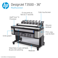 Traceur graphique grand format A0 multifonction remis à neuf à haute productivité Imprimantes à jet d'encre utilisées pour Hp T3500