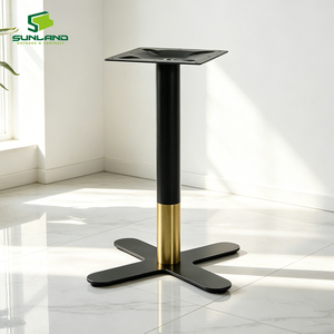 Socle de table moderne en métal, piétement croisé, finition noir et or, <span class=keywords><strong>pieds</strong></span> réglables, durable, facile à nettoyer, écologique, table de restaurant d'intérieur - Product Image 1