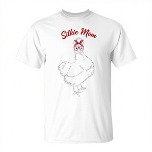 Camiseta Silkie Mom Cool Silkie Chicken con estampado de gafas y pañuelo rojo - Product Image 2