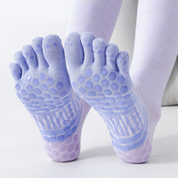 Chaussettes de sport antidérapantes à cinq doigts, de haute qualité, durables, avec logo personnalisé, pour le cyclisme et le yoga