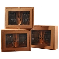 Boîte d'emballage en carton ondulé brun rigide et recyclable pour vin, pot de miel, boîte cadeau avec fenêtre – Vente en gros