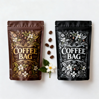 Sacs personnalisés à soufflets latéraux, sachets de café anti-humidité, pochettes verticales pour café et thé, sacs à fermeture éclair, sachets refermables à fermeture éclair
