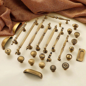 Tay nắm tủ bằng đồng thau nguyên khối cổ điển, kiểu hiện đại, dùng cho tủ, ngăn kéo, đồ nội thất, nhà bếp - Product Image 3