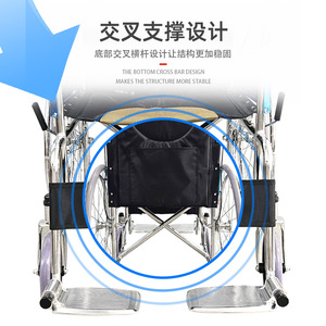 Manual Wheelchair Lightweight Folding <b>Push</b> Chair Multi Functional For Disabled Outdoor Use Carbon Steel Durable Convenient - Product Image 1