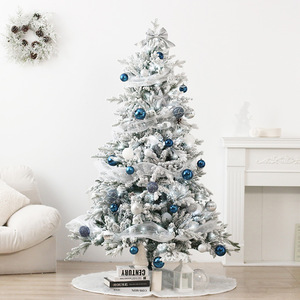 2025 nouveau desgin décorations de noël ensemble arbre en PVC avec étoile/<span class=keywords><strong>flocon</strong></span>/boules/clinquant/arbre jupe ornements - Product Image 6