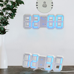 Relógio de Parede Digital 3D LED para Sala de Estar com Alarme, Temperatura, Data, Controle de Som e Luz Noturna com Controle Remoto - Product Image 3