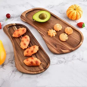 Bandeja de madera de estilo japonés innovador, tabla de quesos de madera aislada, plato de aperitivos portátil grueso para restaurante - Product Image 1