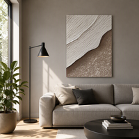 Peinture sur toile de paysage marin texturé 3D moderne peinte à la main, art mural abstrait pour la maison, peinture en relief