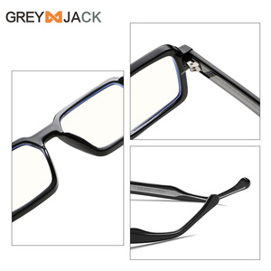 Monture de lunettes Greyjack Square TR90, protection anti-lumière bleue, monture complète, unisexe, lentilles en acrylique pour la myopie - Product Image 4