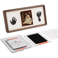 Marco Conmemorativo para Bebé de Madera Sólida OEM ODM, Revestimiento No Tóxico Certificado, Tamaño Personalizado, Tipo de Madera a Elección, Marco para Recuerdo con Huellas de Manos y Pies de Bebé