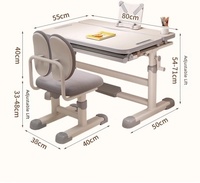 Bureau et chaise d'étude pour étudiants, réglables en hauteur, pour la maison, le bureau et l'extérieur
