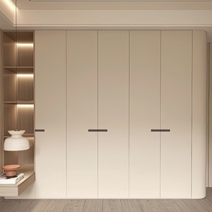 <span class=keywords><strong>Armario</strong></span> de Dormitorio Moderno <span class=keywords><strong>Blanco</strong></span> Personalizado con Iluminación LED y Combinación de Estantes Abiertos y Compartimentos de Almacenamiento - Product Image 6