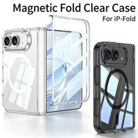 Coque de téléphone magnétique transparente pour iPhone 18 Duo Fold, protection antichoc, coque pliable transparente