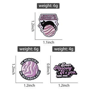 Sobreviví a <span class=keywords><strong>mercurio</strong></span> en esmalte retrógrado Pin divertido astrología Metal broche solapa insignia joyería regalo al por mayor - Product Image 6