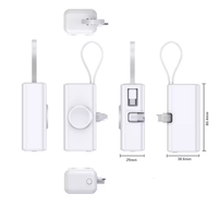 5000mAh Mini Capsule Wireless PD 22,5 W Schnell ladung 2-in-1-Schnellladegerät Power Bank ABS PVC Typ C Eingang Li-Polymer-Akku