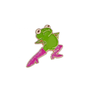 Spilla da Zaino a Forma di Rana con Tacco Alto Rosa Cartone Animato, Gioiello alla Moda, Regalo <span class=keywords><strong>per</strong></span> Compleanno, Amici, Realizzata in Lega di Zinco - Product Image 1