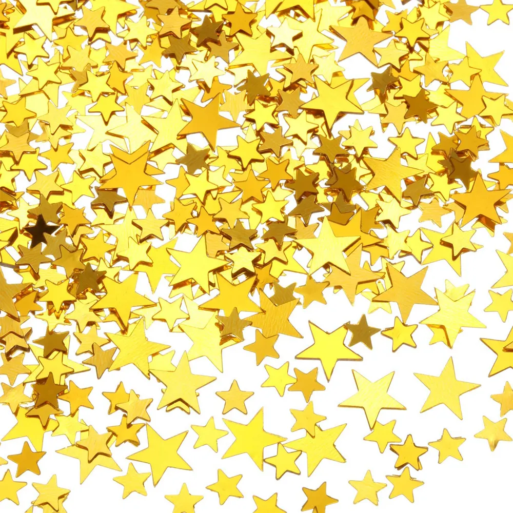 Amazing Quality GOLD Glitter Metallic Foil Stars Sequin Table Confetti for Party Wedding Festival Decorations