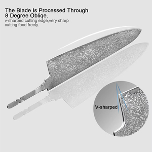 Coltello da <span class=keywords><strong>Cucina</strong></span> Giapponese XITUO in Acciaio Damasco Affilatissimo, Lama Grezza Fai-da-te per Chef, Santoku, Disosso, Frutta, Senza Manico - Product Image 2