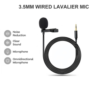 Classico 3.5MM cablato Mini nero Stype metallo Clip unidirezionale risvolto microfono Lavalier microfono per Smartphone, YouTube, podcast - Product Image 5