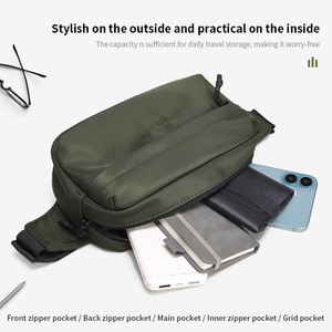 Verde oscuro Impermeable Deporte Moda Pierna Crossbody Multifuncional Pecho Hombres Riñonera - Product Image 3