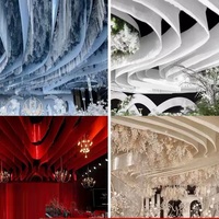 Voilage de plafond en soie de lait ondulé effet nuage pour mariage, toile de fond de fête, décorations de scène, rideau en tissu pour plafond