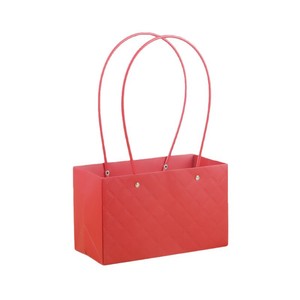 Bolsa de Mano Portátil con Estampado de Macaron, Diseño Floral, de Alta Gama, Impermeable, con Cuadros de Diamantes, Blanca, de Cartón, Cuadrada, Rectangular, Artística - Product Image 5