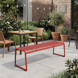 Muebles de Exterior de Aleación de Aluminio Personalizados, Banco de Jardín de Estilo Moderno para Parque, Patio, Cenas al Aire Libre, <span class=keywords><strong>Restaurante</strong></span> - Product Image 5